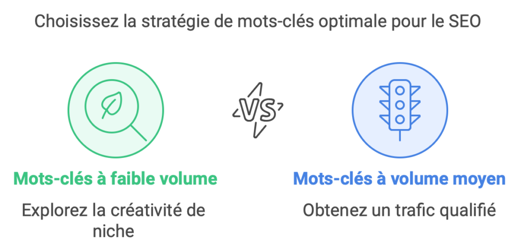 Les types de volume de recherche des mots clés 